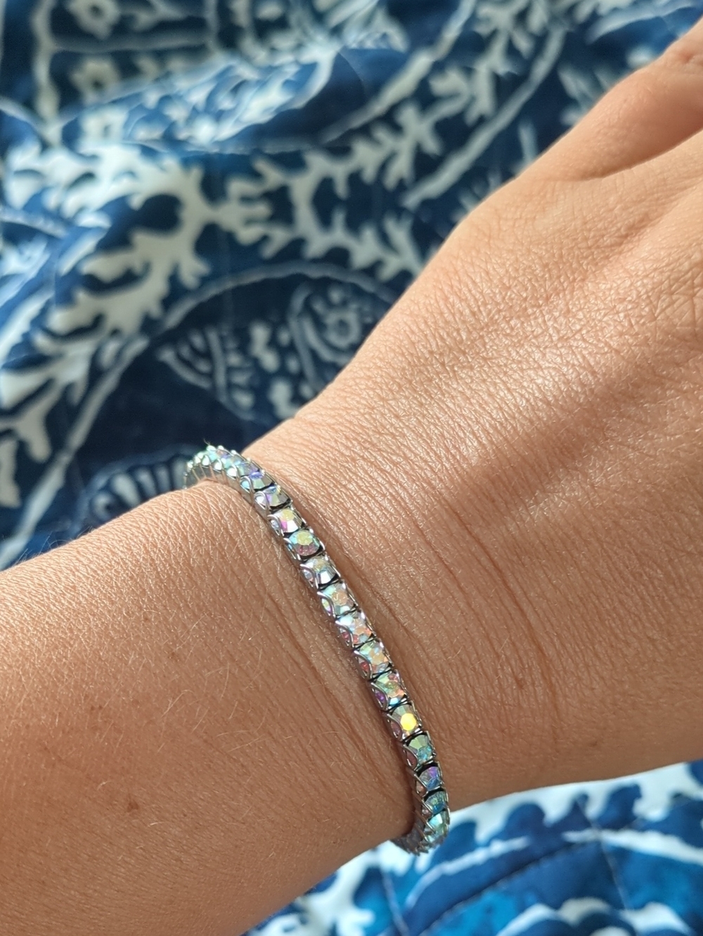 Iridescent Crystal Tennis Bracelet - Women's Jewelry
